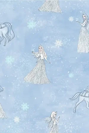 Spedito Oggi Tessuto Popeline Katia - Snow Queen