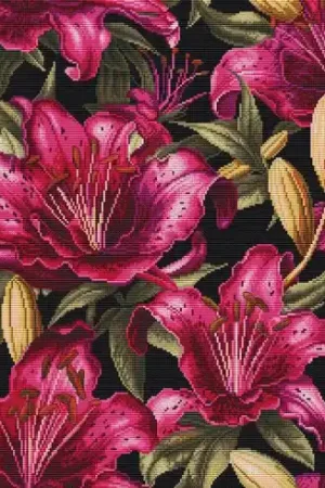 kit ricamo a punto croce - Giglio fucsia - Nova Sloboda Popolare