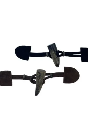 Offerta Speciale Alamaro Velluto Bottone 2 Buchi Corno Olivette Marmorizzato Naturale Lungo 6 Cm