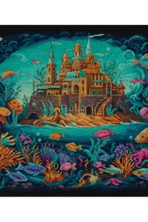 kit ricamo a punto croce - regno marino - Panna Ultima Occasione