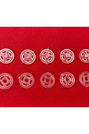 5 Coppie Bottone Automatico Maschio Femmina Pressione Plastica Trasparente Cucibile 0,7 Cm Non Perdere