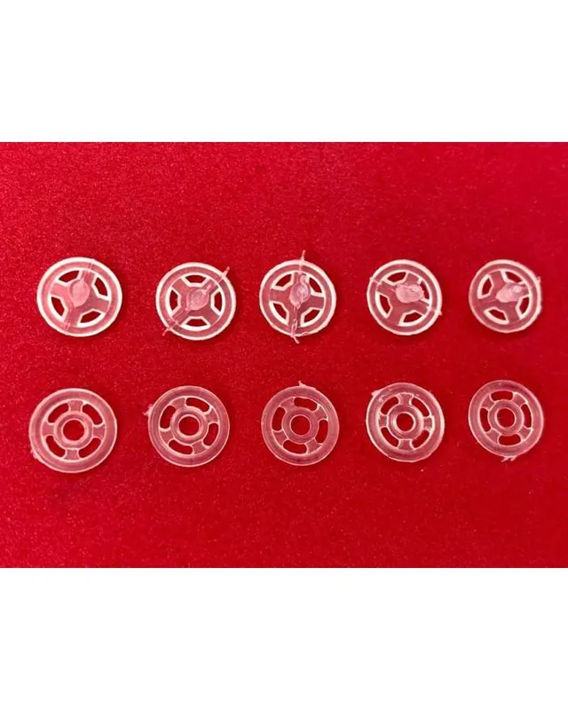 5 Coppie Bottone Automatico Maschio Femmina Pressione Plastica Trasparente Cucibile 0,7 Cm Non Perdere