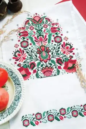 Kit runner da ricamare - Motivo tradizionale - Abris Art Prezzo Scontato