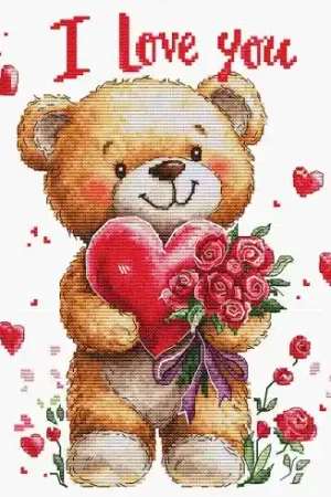 kit ricamo a punto croce - Mazzo amore - Luca-S Più Venduto