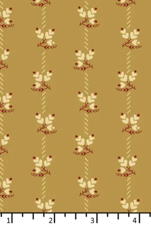 Compra Oggi Stesso Tessuto Verde Mostarda con fiori a cuore - EQP Forever, Lupine Limed Oak