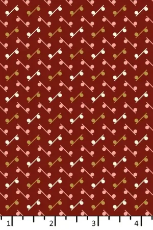 Prezzo Ridotto Tessuto Rosso Mirtillo con pallini e linee - EQP Forever, Marble Run Cranberry Red