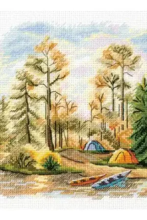 Miglior Prezzo kit ricamo a punto croce - Nella foresta di pini - MP Studia