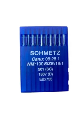10 Aghi Schmetz Macchina Taglia Cuci Industriale NM:100 SIZE:16/1 501 (SC) 1807(D) EBx755 Pagamento Sicuro