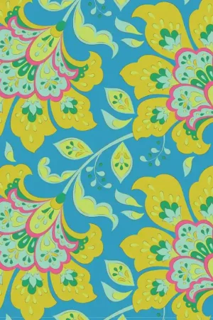 Occasione Tilda Bloomsville Flowermarket Sky - Tessuto Azzurro Cielo con mercato dei fiori