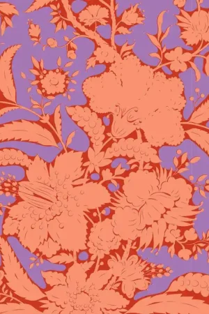 Occasione Imperdibile Tilda Bloomsville Abloom Iris - Tessuto Lilla Iris e Arancione Fiorato