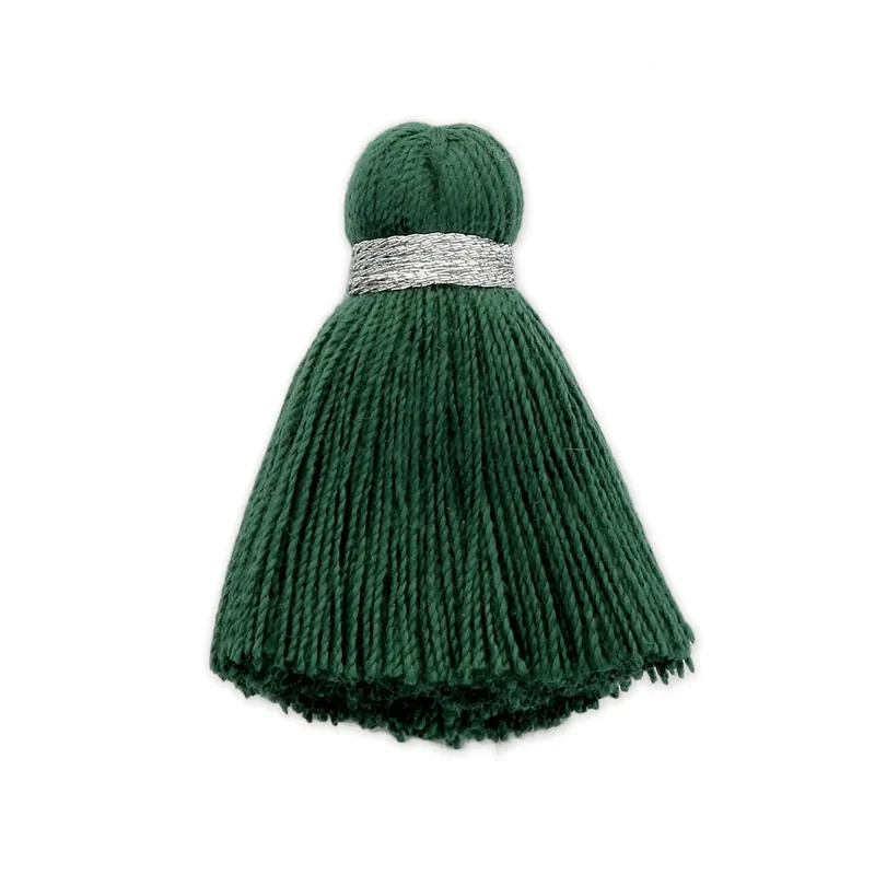 Pompon imitation coton 35 mm Vert Sapin / argenté x1 Direttamente Dal Produttore