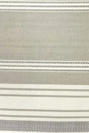 Tessuto bianco avorio con righe grigio chiaro - Marcus Beige, Mas d'Ouvans Nuova Collezione