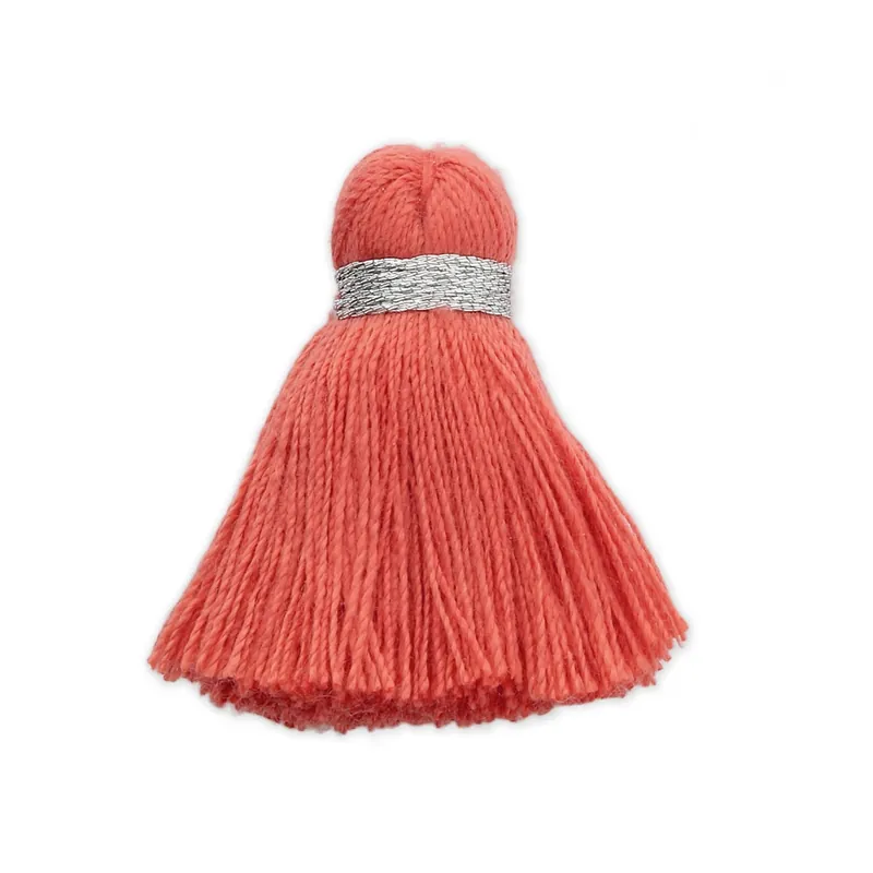 Miglior Prezzo Pompon imitation coton 35 mm Corail / argenté x1