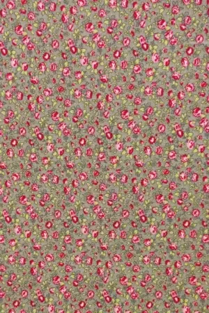 Tessuto Tortora con Rose Rosse - Windermere Prints, Moda Fabrics Nuovo Arrivo