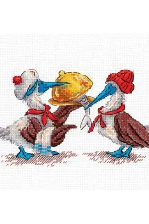 Occasione kit ricamo a punto croce - Pranzo a base di pesce - MP Studia