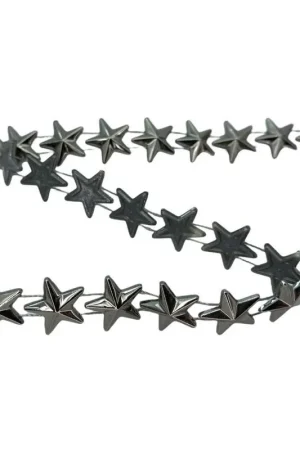 Solo Oggi Passamaneria Borchia Stella Cucibile Argento Plastica Lucida Alta 15 Mm