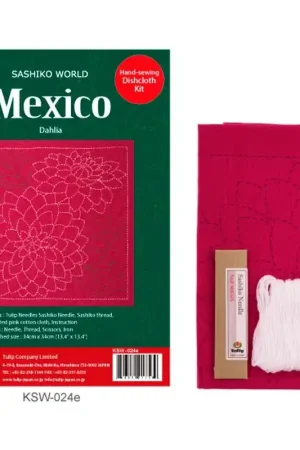 Offerta Del Giorno Kit di ricamo Sashiko - Mexico Dahlia - Tulip