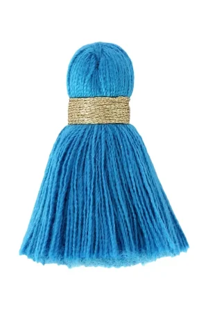 Esclusivo Pompon imitation coton 35 mm Bleu Foncé / Doré x1