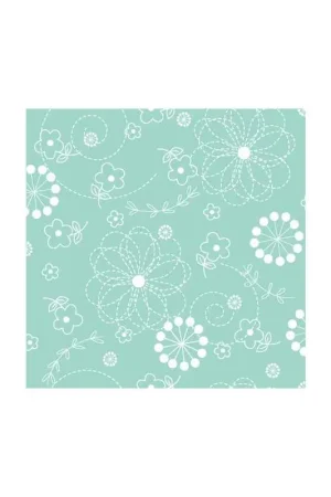 Soddisfatti O Rimborsati Maywood Studio 108 Wide Back Teal Doodles, Tessuto per Retro Quilt Verde Acqua con Ghirigori e fiori in bianco