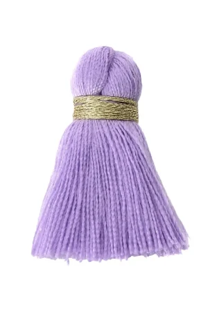 Pompon imitation coton 35 mm Mauve / Doré x1 Di Tendenza