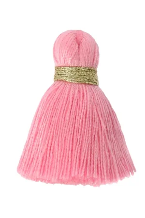 Prezzo Conveniente Pompon imitation coton 35 mm Rose / Doré x1