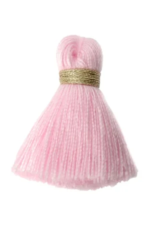 Pompon imitation coton 35 mm Rose Pâle / Doré x1 Di Tendenza