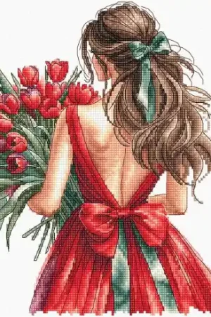 kit ricamo a punto croce - Mazzo di tulipani - Ava Ultime Pezzi