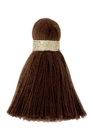 Pompon imitation coton 35 mm Marron / Doré x1 Compra Oggi Stesso