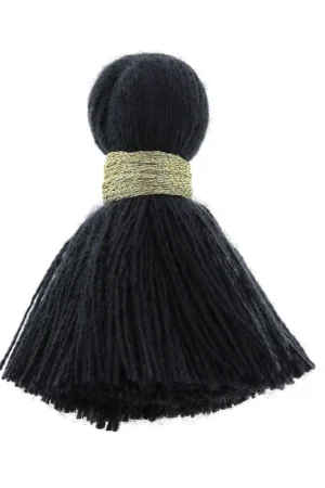 Bestseller Pompon imitation coton 35 mm Gris Anthracite / Doré x1