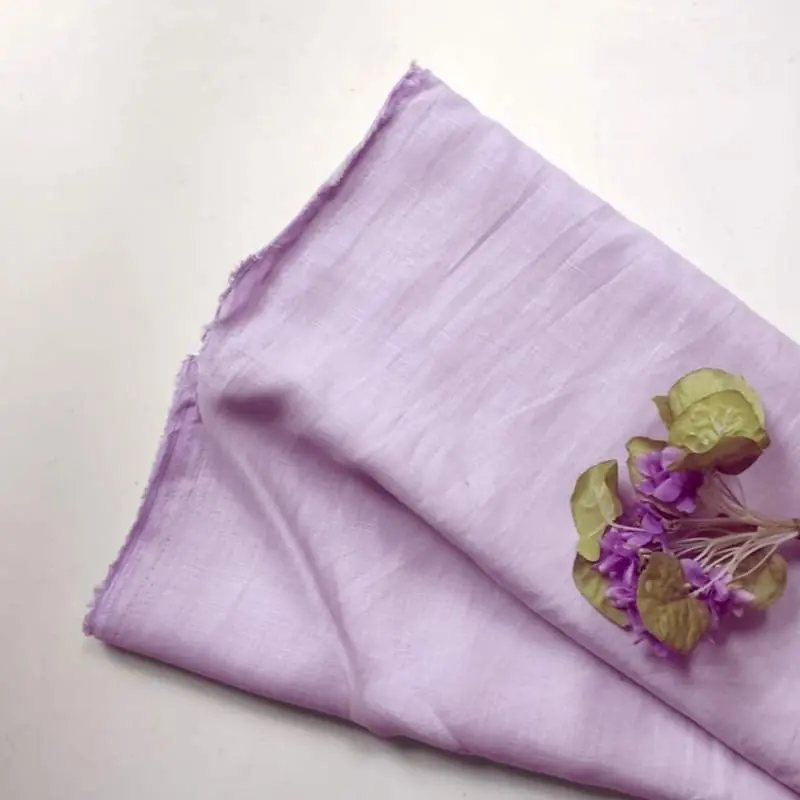 Professionale Tessuto 100% Lino Lilla alto 150 cm