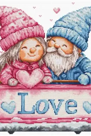 Subito Disponibile kit ricamo a punto croce - Amore invernale - Luca-S