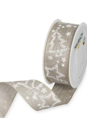 15 Mt Passamaneria Nastro Lino Natale Stampa Albero Renna Stella  Alto 40 Mm Miglior Prezzo