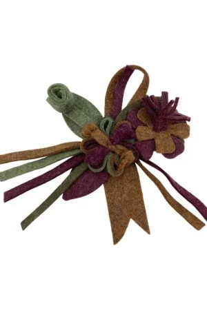 Occasione Applicazione Cucibile Patch Feltro Lana Panno Stelo Fiore Cm 18x12