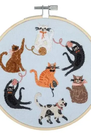 Prezzo Scontato Kit per ricamo a tamburo - Gatti - Trimits