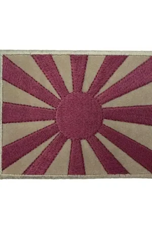 Ultime Pezzi Applicazione Termoadesiva Ricamo Fango Bordeaux Bandiera Giappone 8x10 Cm