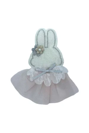 Applicazione Moda Cucire Coniglio Lana Fiocco Raso Tulle Fiore Perla Panna Alto 12x13 Cm Soddisfatti O Rimborsati