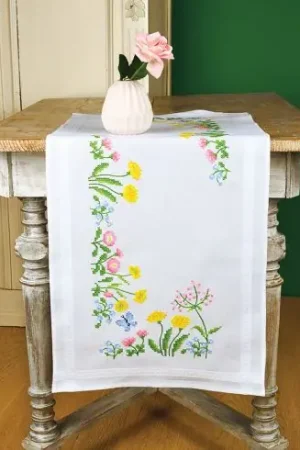 Kit runner da ricamare - Fiori dei campi - Vervaco Offerta Speciale