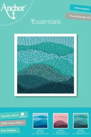 Spedito Oggi Kit di ricamo Punch Needle - Green Wave - Anchor