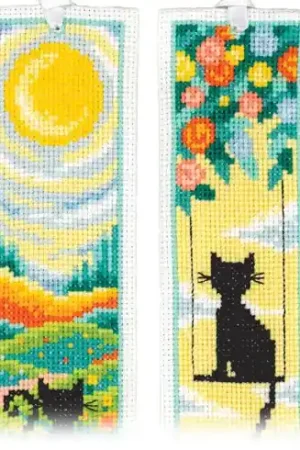 Offerta Speciale Kit segnalibro da ricamo - Gatto in giardino - Vervaco
