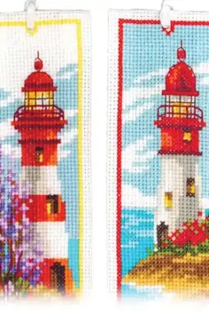 Kit segnalibro da ricamo - Fari rossi - Vervaco Professionale