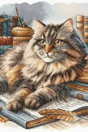 Solo Oggi kit ricamo a punto croce - Il gatto saggio - Ava