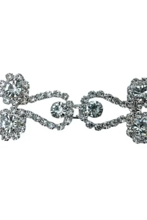 Gancio Alamaro Gioiello Metallo Argento Strass 7,5x3 Cm Saldi