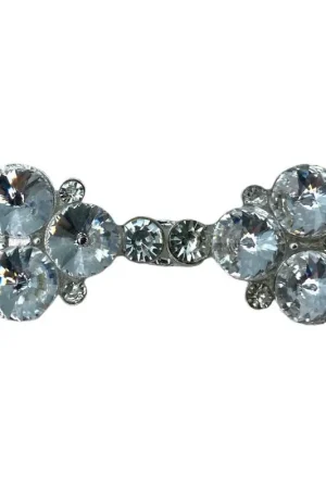 Gancio Alamaro Gioiello Metallo Argento Strass 6,5x3 Cm Prezzo Scontato