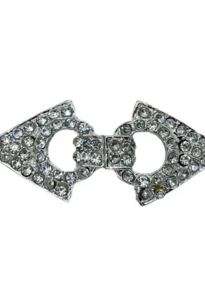 Acquista Ora Gancio Alamaro Gioiello Metallo Argento Strass 5,5x2,5 Cm