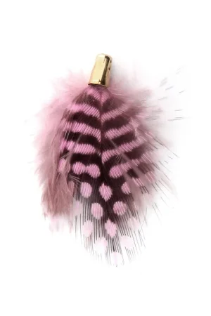 Affare Plume avec embout 33 mm Rose/Noir pour la création de bijoux fantaisie x1