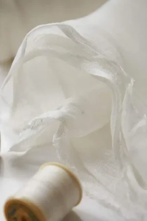 Prezzo Scontato Tessuto 100% Garza di Lino Bianco - h 280 cm