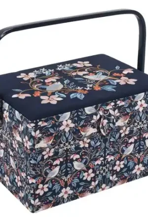 Scatola potalavoro - Uccelli con fiori - Taglia L - Hobby Gift Saldi