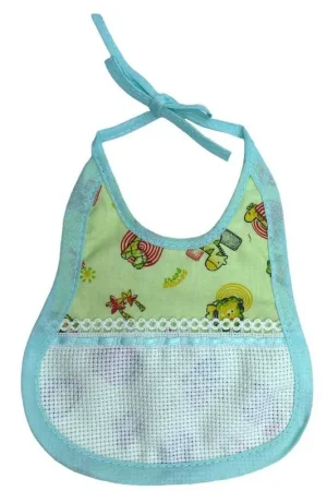 Bavaglino Bavetta Tela Cotone Bio Stampato Pizzo Passanastro Aida Bianca Ricamo Cm 16x18 Ordina Subito