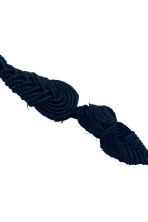 Alamaro Piccolo Nero Cordoncino Soutache Macramè Passamaneria Nero Cm 8,5x1,8 Più Venduto