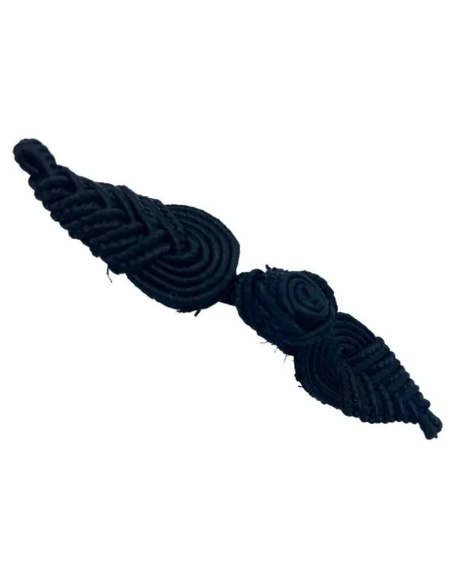 Alamaro Piccolo Nero Cordoncino Soutache Macramè Passamaneria Nero Cm 8,5x1,8 Più Venduto